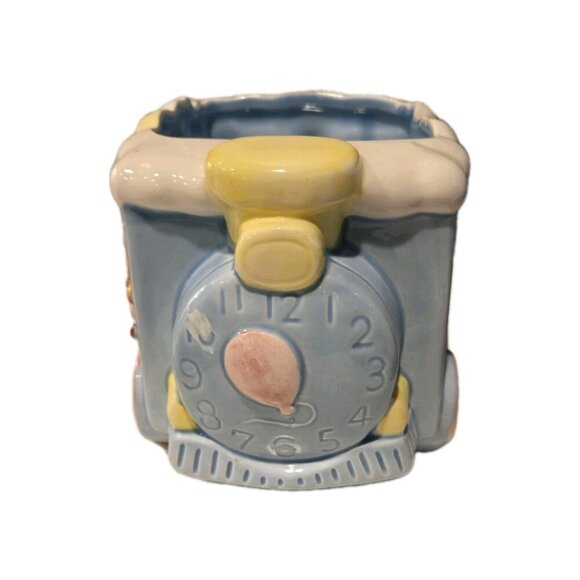 Vintage LUV Imports Baby Train Planter Blue Bears Balloons Japan Room Decor - Picture 3 of 5